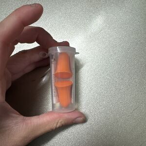 Orange Disposable Earplugs Single Pair with Case and Directions See Photos